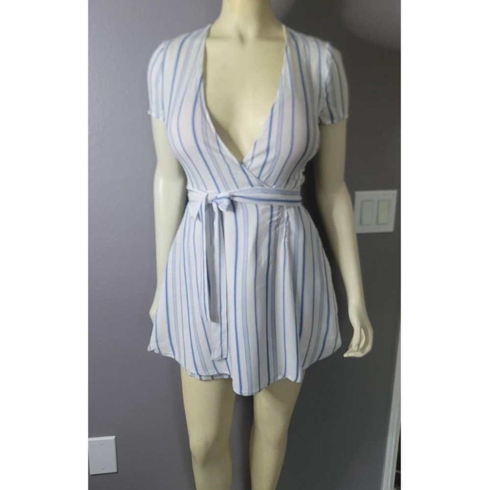 Forever 21 Blue and White Striped Mini Dress